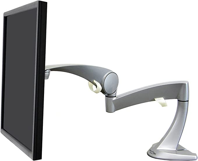 Ergotron - Neo-Flex Single Monitor Arm, VESA Desktop Mount - For Monitors up to 24", 0 to 18 lbs - Silver